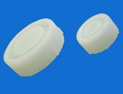 Screw caps for mailing containers and tubes with flat bottom