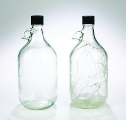 Safety Coated Bottle, clear glass Wheaton