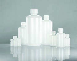 Leak Resistant Narrow Mouth Bottles, HDPE, natural color Wheaton