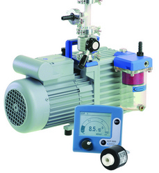 Rotary vane pump package RZ 6, with oil mist filter, butterfly valve VS 16 and vacuum gauge DCP