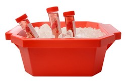 Ice bucket PUR with lid, red, LABSOLUTE®;