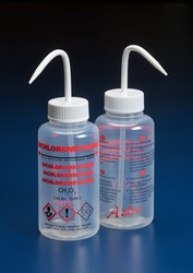 Azlon® Wash bottles, Multilingual, wide neck, PP