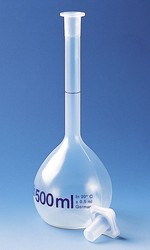Volumetric flasks, PMP, class B, with PP stopper Brand