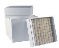 Cryogenic storage boxes, plastic coated, white LLG-Labware