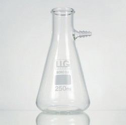 Saugflasche mit Tubus, Erlenmeyerform, Borosilikatglas 3.3 LLG-Labware