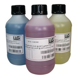 pH buffer solutions with colour coding LLG-Labware