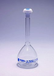 Volumetric flasks, class A, blue graduation MBL®