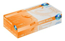 Unigloves WHITE PEARL Nitrilhandschuhe, puderfrei, weiss, M 7-8, Box à 100 Stück