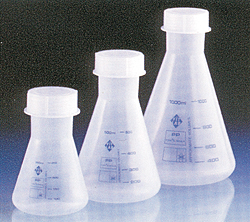 Erlenmeyer flasks wide mouth with screw cap