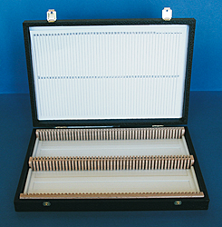 Micro slide boxes with wooden frame HUBERLAB.