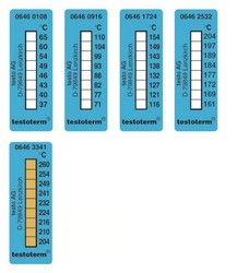 Tape thermometer testoterm®, irreversible, 8 temperatures testo